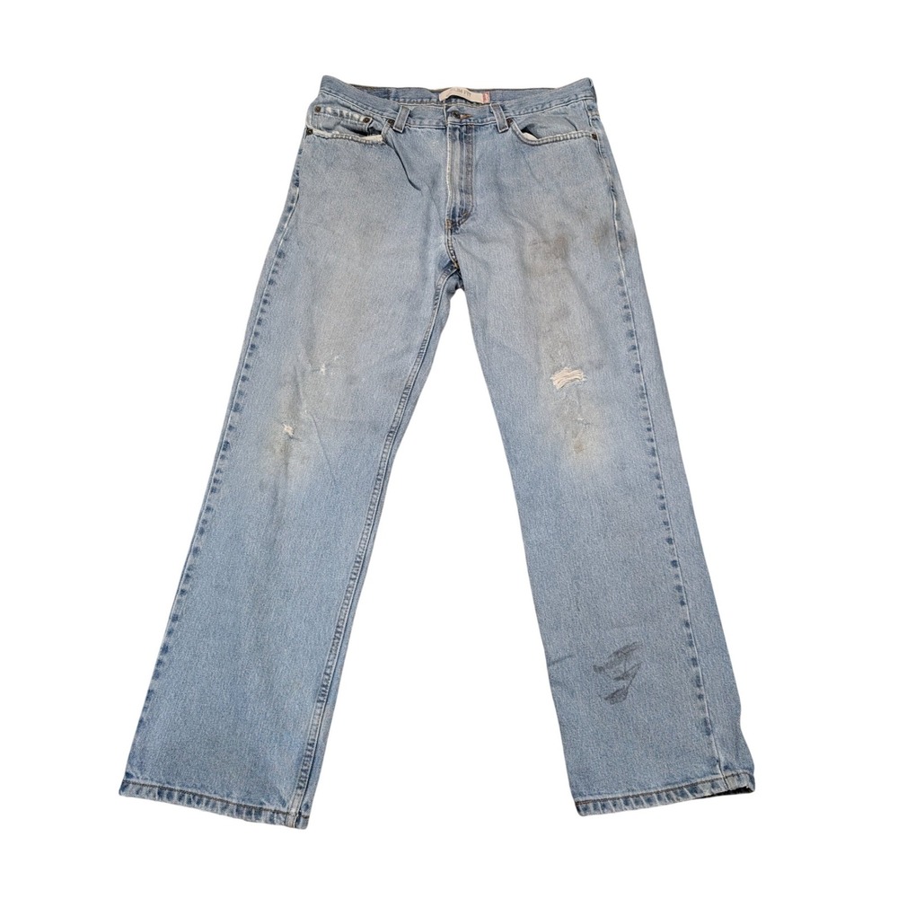 Levi's Jeans Mens 36x30 Blue 512 Slim Fit Distressed Light Wash Vintage Grunge